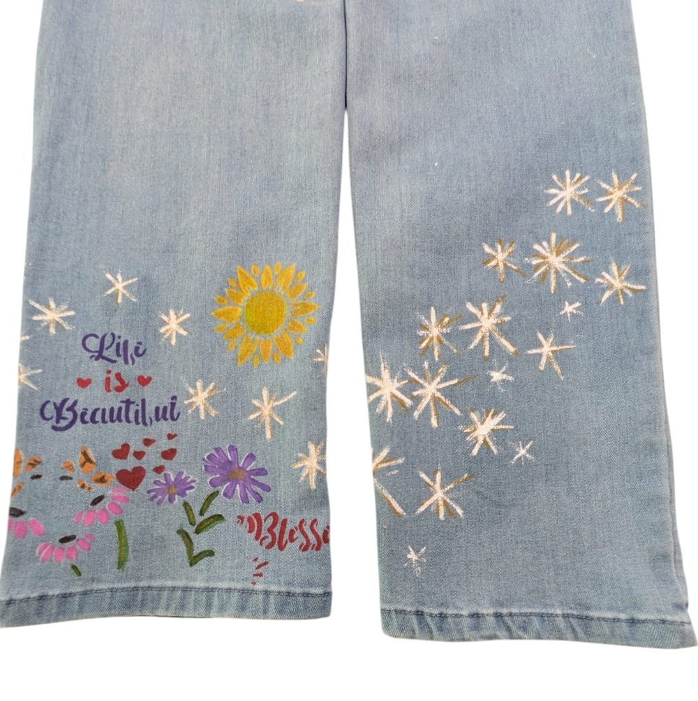 Fairycore Jeans OOAK Whimisical Shimmery Sparkle - Picture 3 of 12